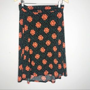 NWOT{LuLaRoe} Azure Rose and Vine Patterned Skirt